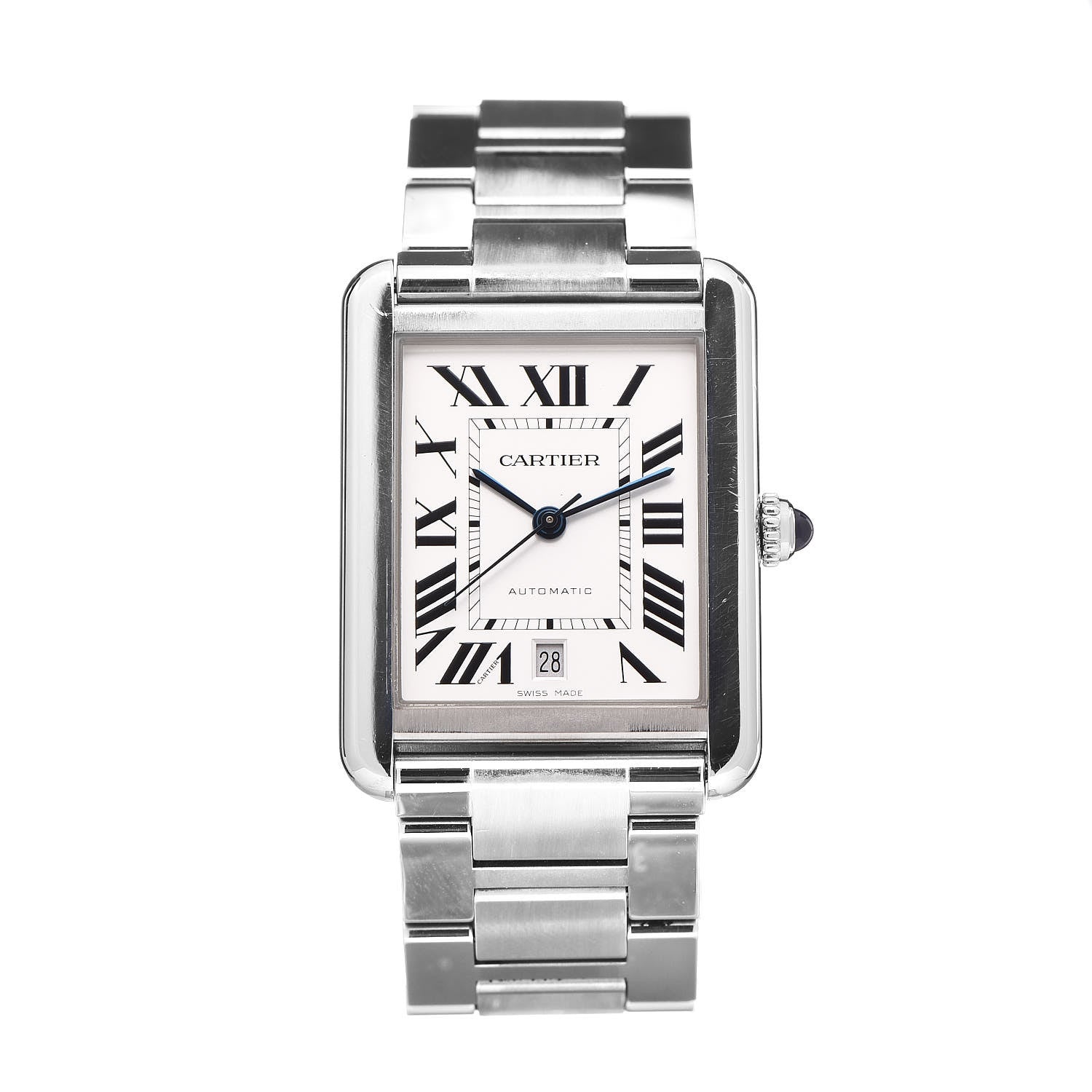 Cartier Stainless Steel 31mm Tank Solo Automatic Watch 1 of 7