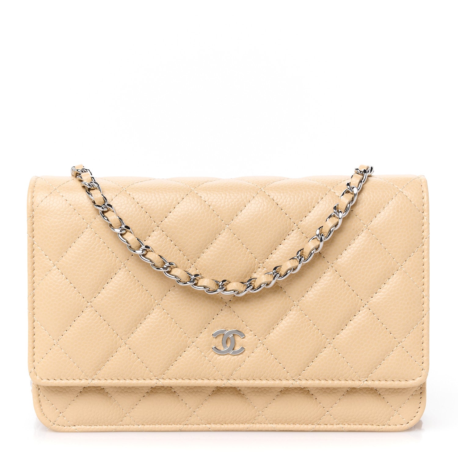 Chanel Caviar Quilted Wallet on Chain WOC Beige 1 of 11