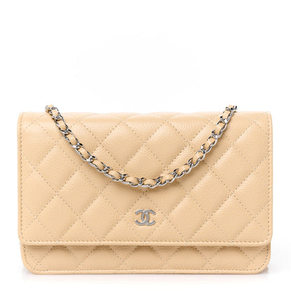 Chanel Caviar Quilted Wallet on Chain WOC Beige 1 of 11