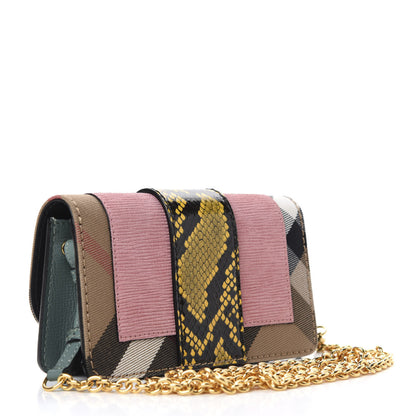 Burberry House Check Python Grainy Calfskin Embossed Mini Buckle Phone Bag Pink 3 of 9