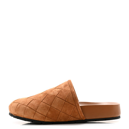 Bottega Veneta Suede Intrecciato Reggie Mules 41 Caramel 1 of 9