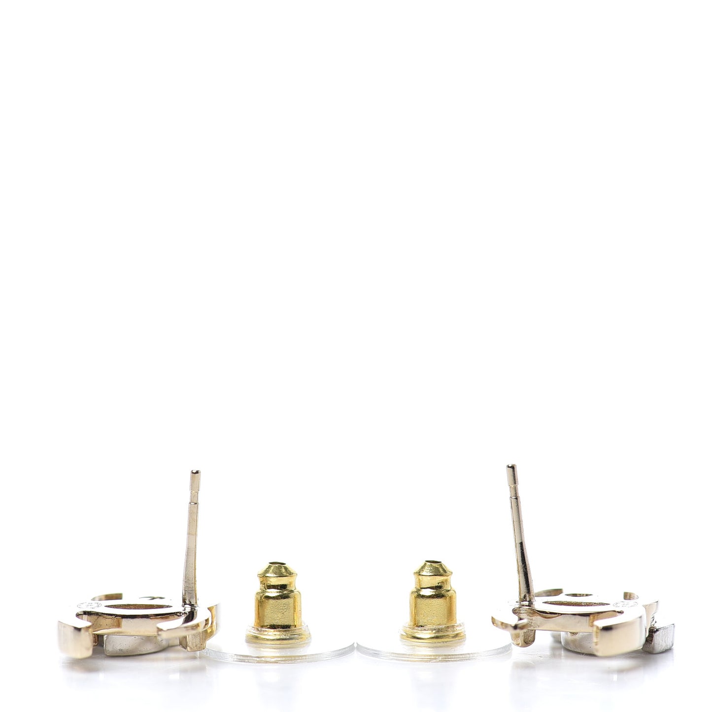 Crystal Double CC Earrings Gold Silver