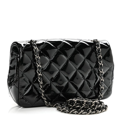 Chanel Patent Calfskin Quilted Extra Mini Rectangular Flap Black 3 of 10