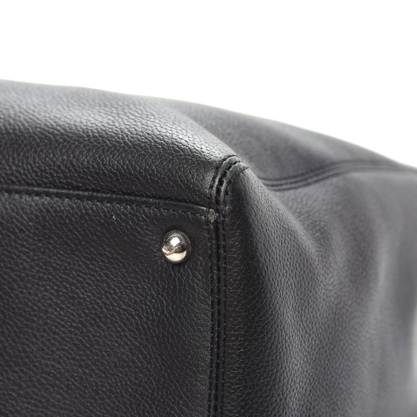 Calfskin Cerf Executive Shopper Tote Black