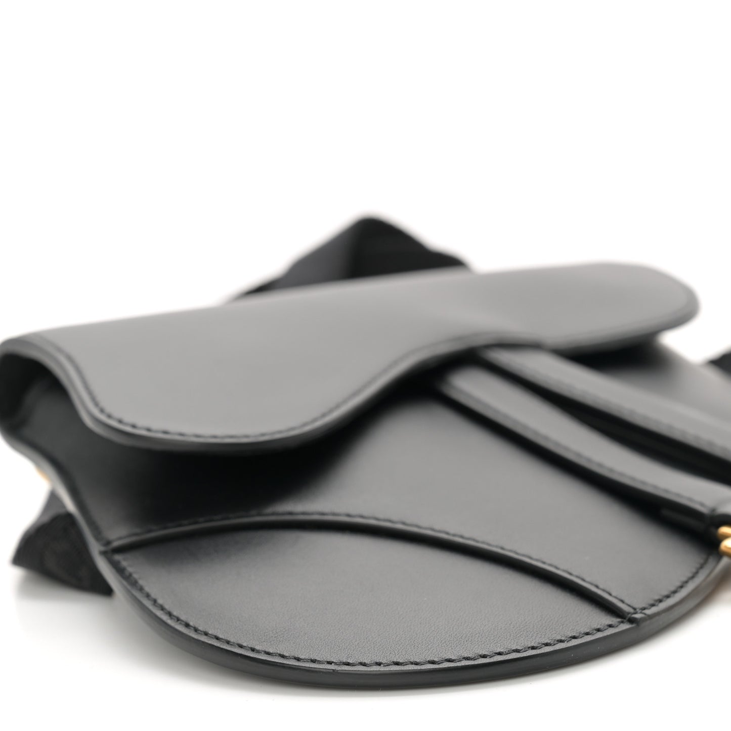 Calfskin Saddle Belt Bag Black