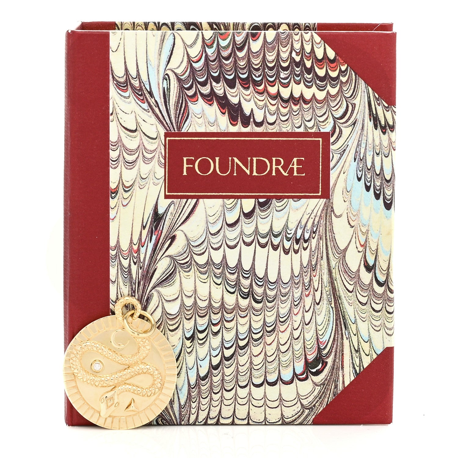 Foundrae 18K Yellow Gold Diamond Medium Wholeness Snake Medallion Pendant 5 of 5