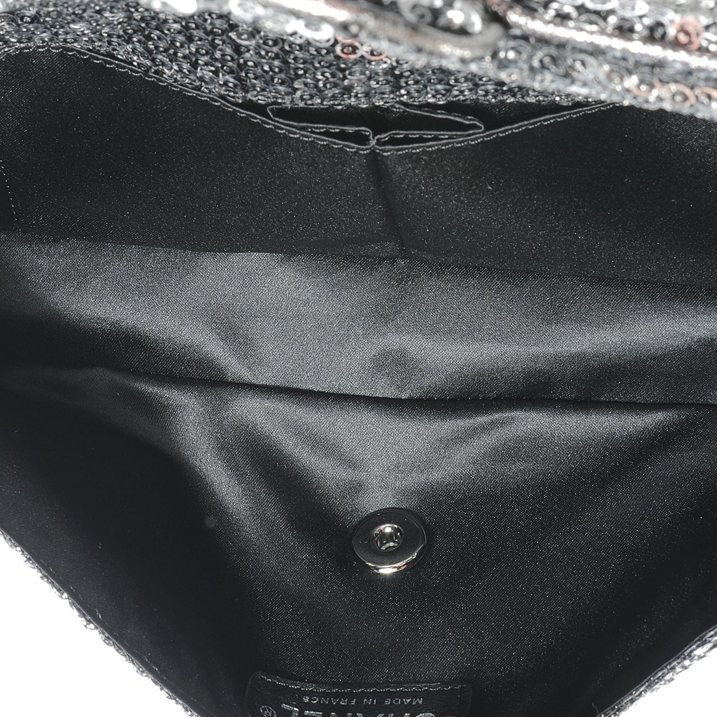 Sequin East West Flap Dark Silver