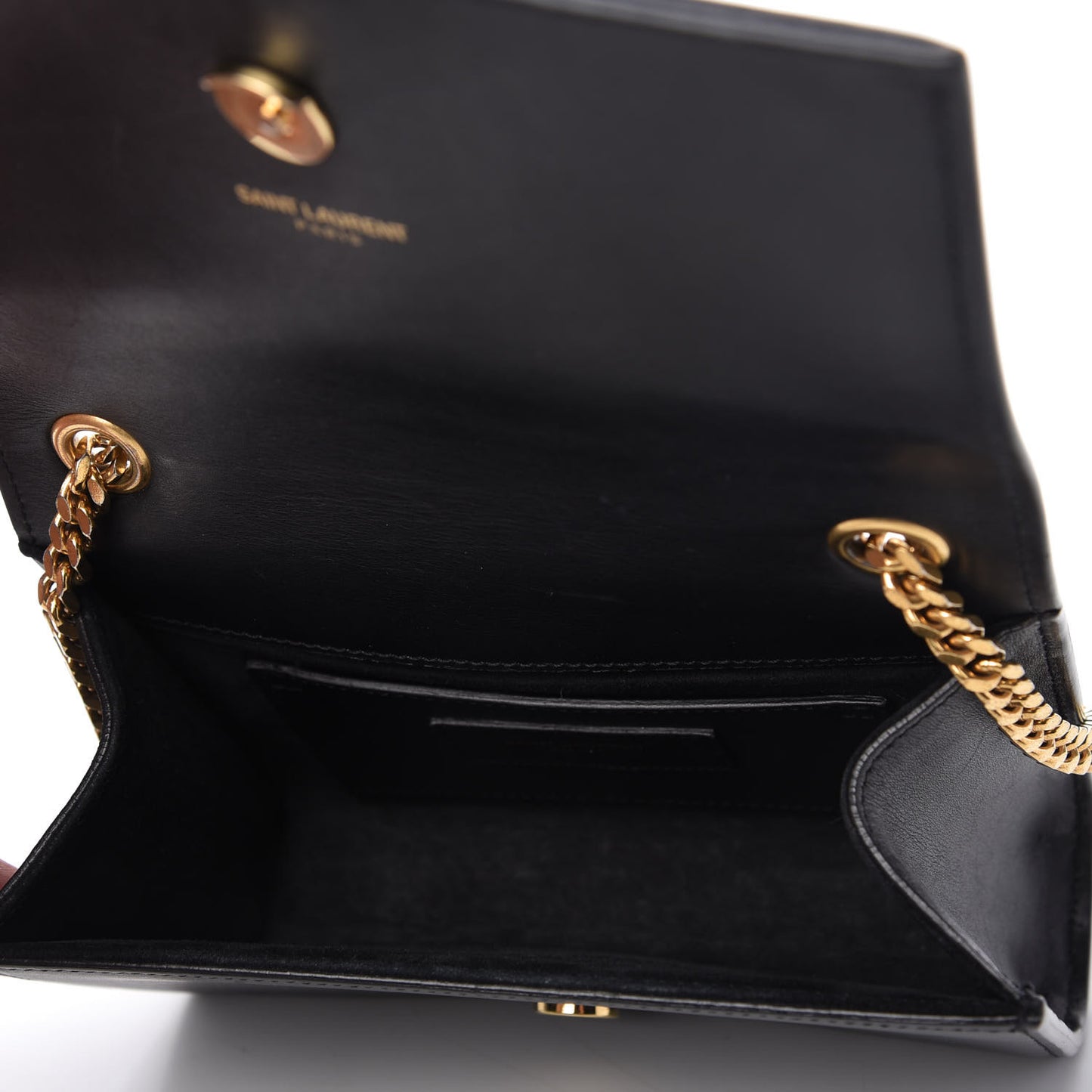 Calfskin Small Classic Monogram Kate Tassel Satchel Black