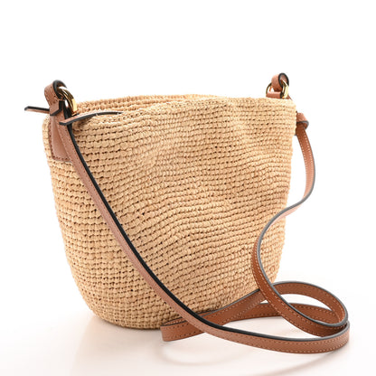 Loewe Calfskin Raffia Paulas Ibiza Pochette Bag Natural Tan 3 of 10