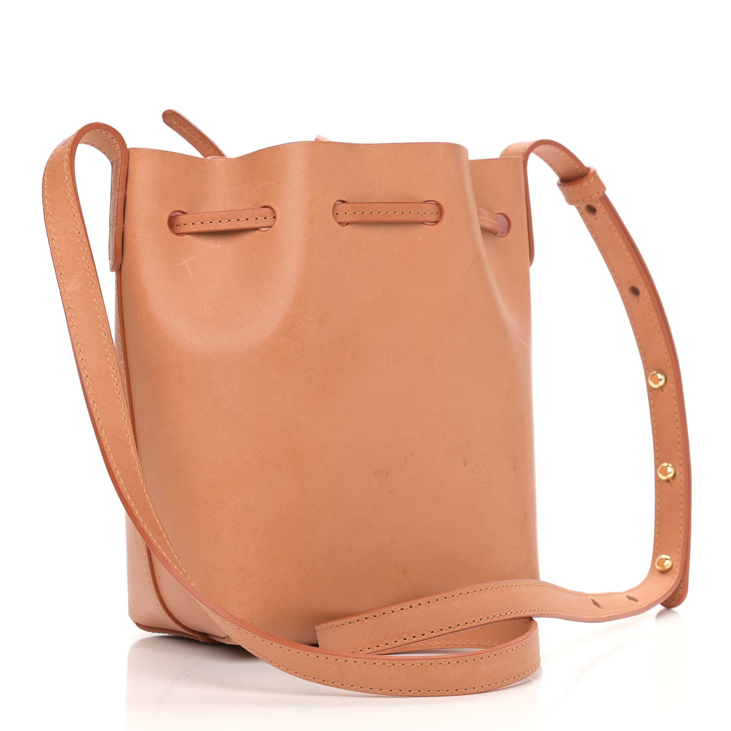Mansur Gavriel Vegetable Tanned Calfskin Mini Bucket Bag Camello Rosa 2 of 10