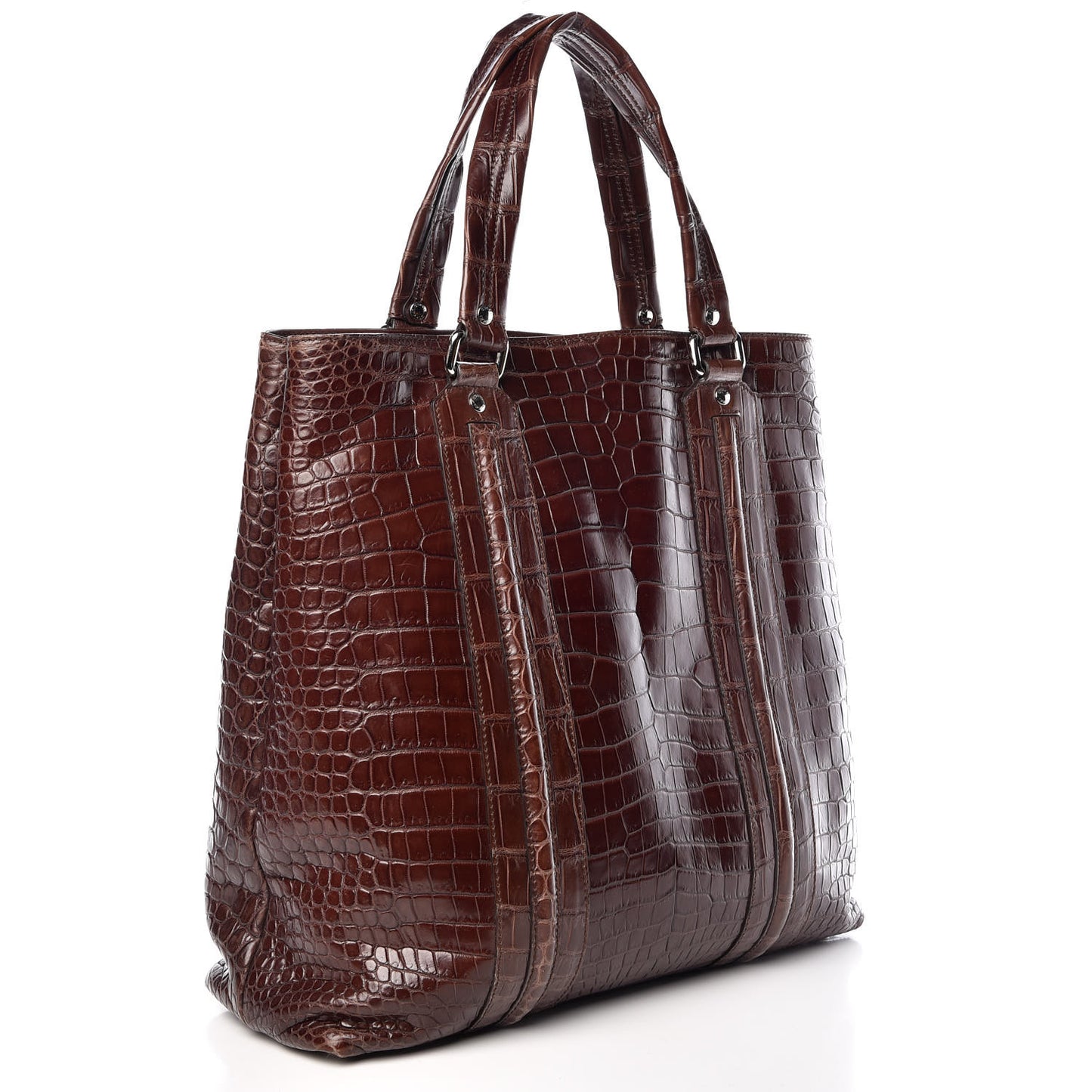 Crocodile Tote Bag Brown