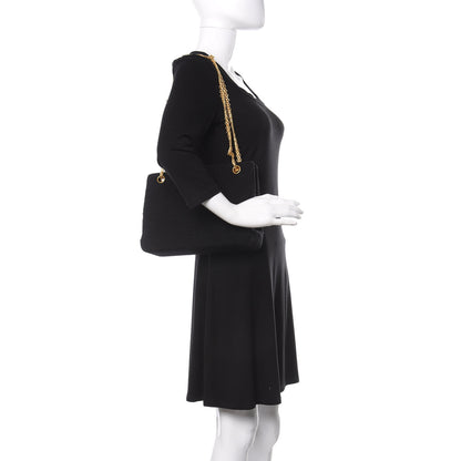 Chanel Jersey Quilted Shopping Tote Black 2 of 13