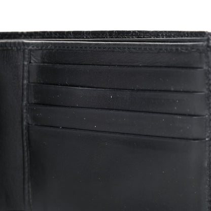 Prada Calfskin Crocodile Embossed Billfold Wallet Black 6 of 6