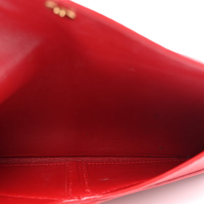 Saint Laurent Calfskin Lizard Embossed Paloma Monogram Clutch Red 5 of 7