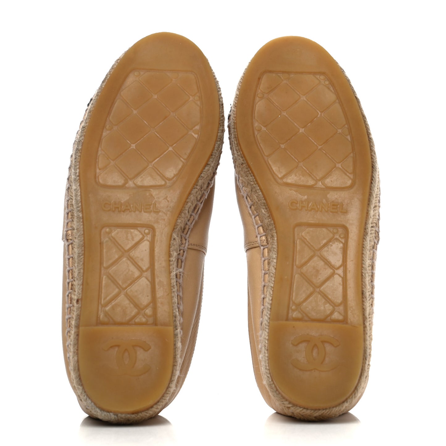 Lambskin CC Espadrilles 37 Beige Black