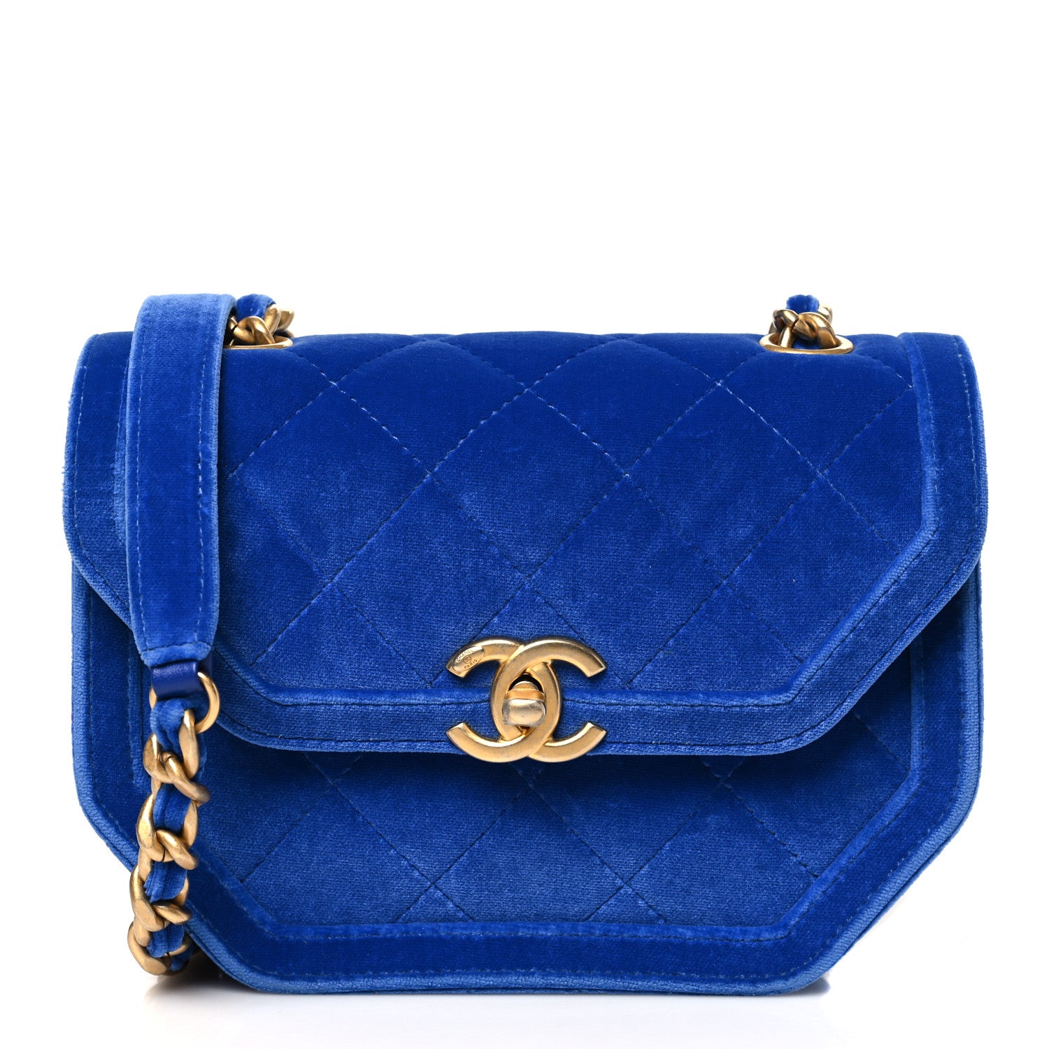 Chanel Velvet Quilted Mini Place Vendome Flap Blue 1 of 10