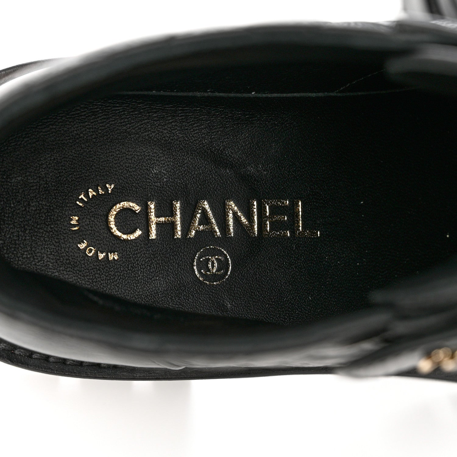 Chanel Shiny Goatskin Calfskin Quilted Lace Up Combat Boots 40 Black 7 of 9