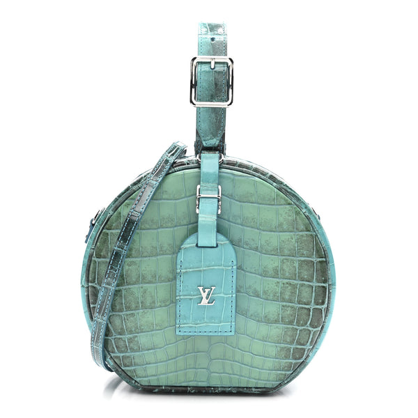 Louis Vuitton Crocodile Petite Boite Chapeau Turquoise 1836268