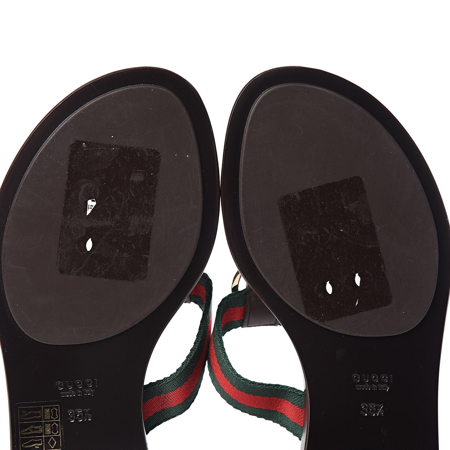 Gucci Nylon Guccissima Web Womens Thong Sandals 35.5 Green Red Cocoa 6 of 9