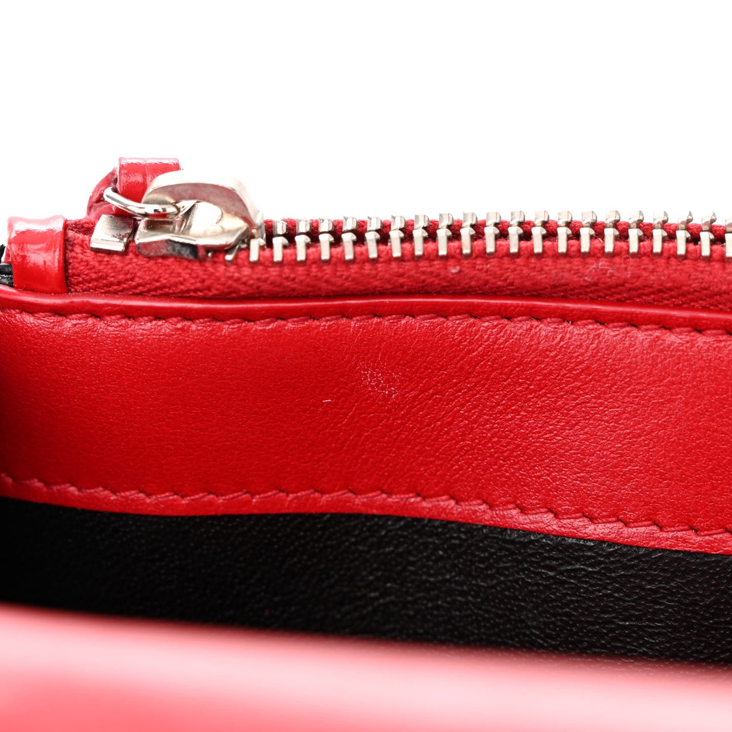 Calfskin Crocodile Embossed Kate Monogram Tassel Chain Wallet Red