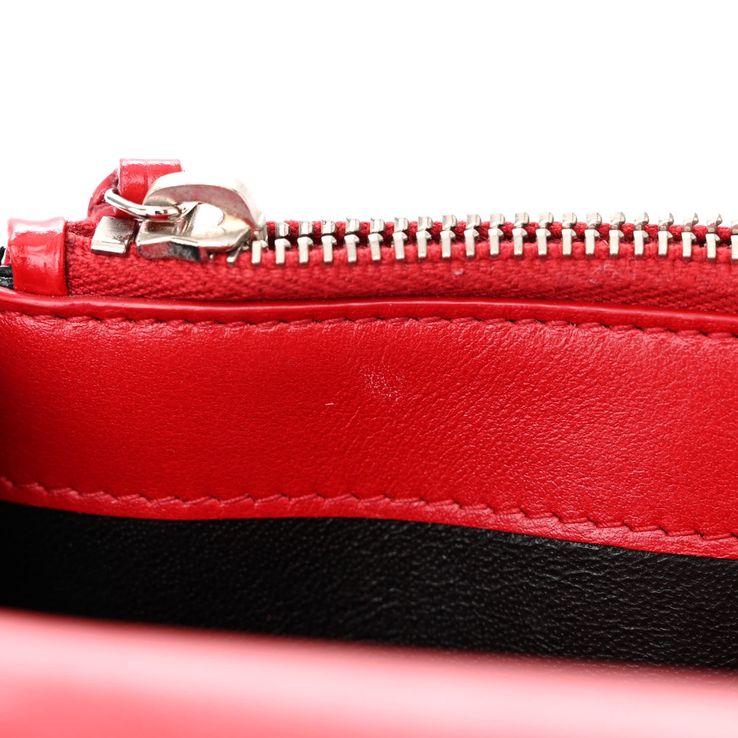 Saint Laurent Calfskin Crocodile Embossed Kate Monogram Tassel Chain Wallet Red 12 of 16