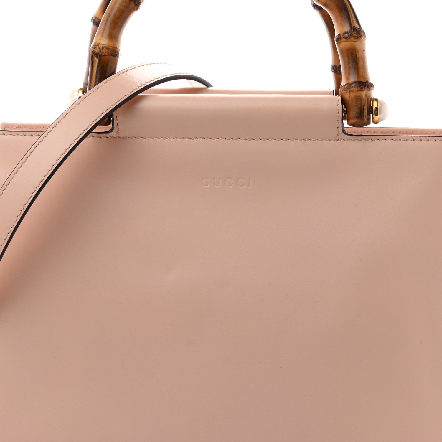 Gucci Nappa Bamboo Small Nymphaea Top Handle Bag  Perfect Pink 8 of 10