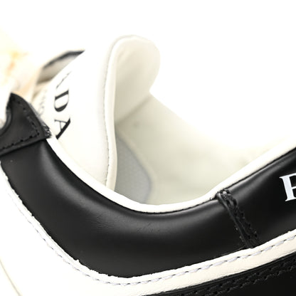Prada Vitello Sport Spazzolato Rois Triangle Logo Womens Downtown Low Top 30mm Sneakers 36.5 White Black 9 of 10
