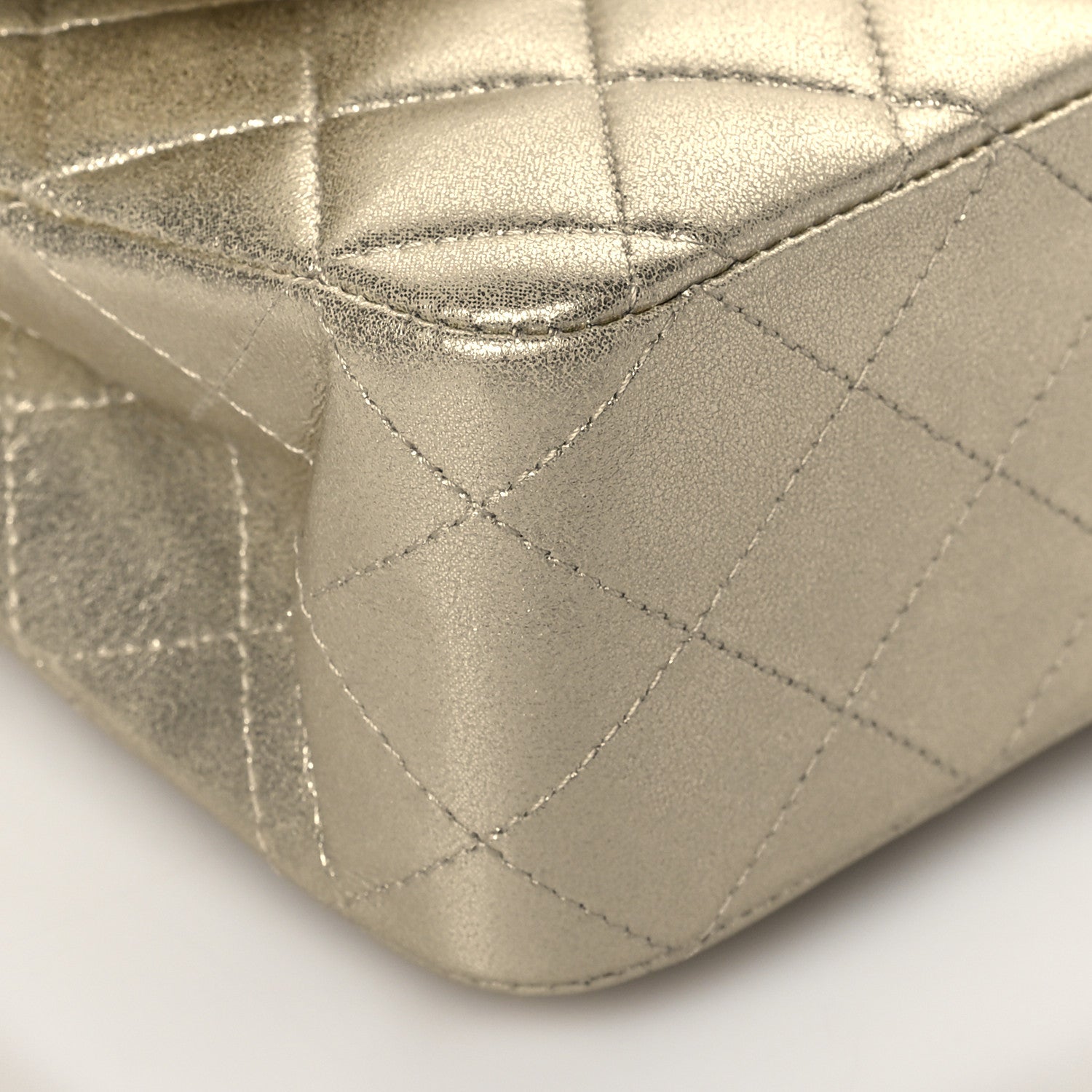 Chanel Metallic Lambskin Quilted Medium Double Flap Gold 9 of 10
