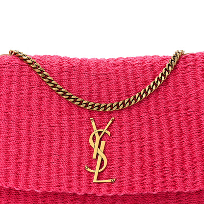 Saint Laurent Raffia Medium Monogram Kate Satchel Pink Glow 8 of 11