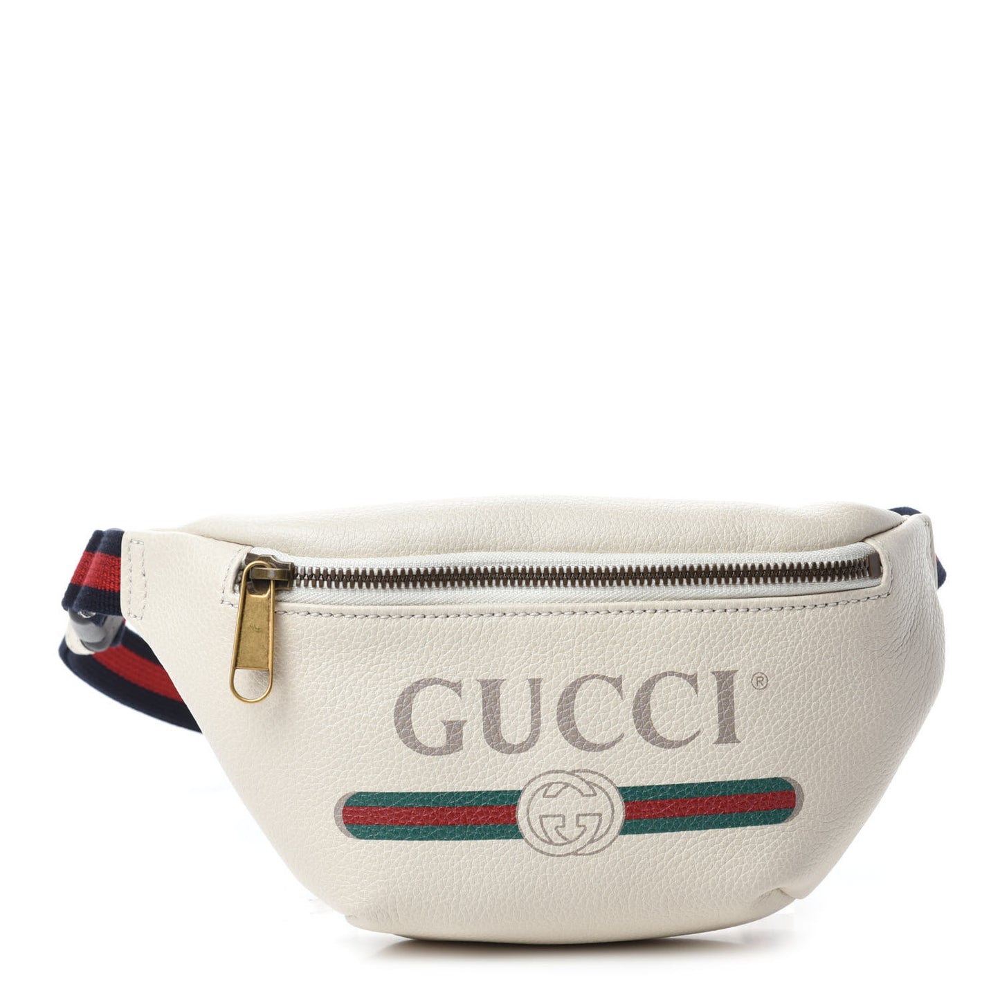 Grained Calfskin Small Logo Belt Bag White