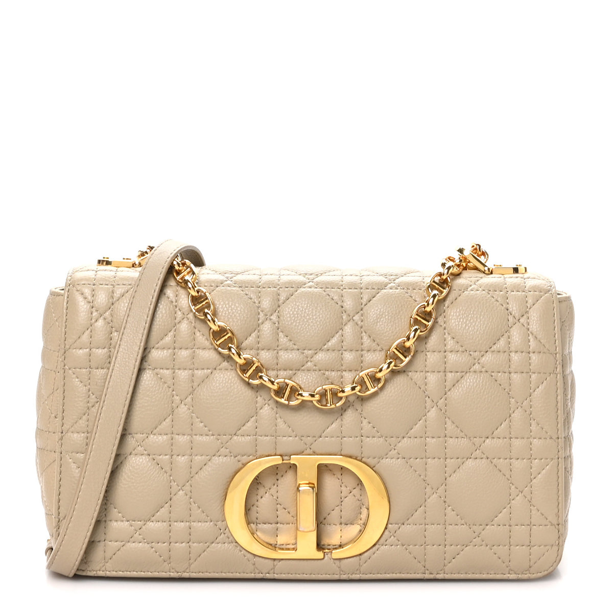 Christian Dior Supple Calfskin Cannage Medium Caro Bag Beige 1 of 10