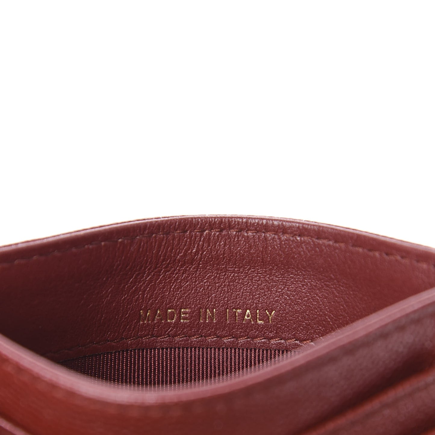 Iridescent Caviar Quilted Card Holder Burgundy