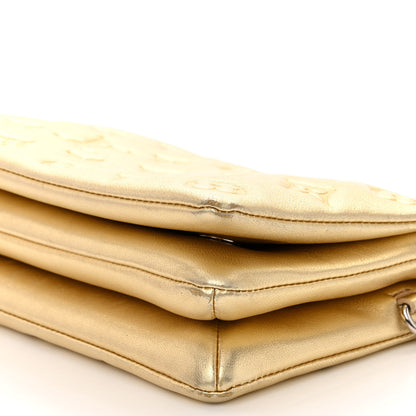 Louis Vuitton Metallic Lambskin Embossed Monogram Pochette Coussin Gold 10 of 10