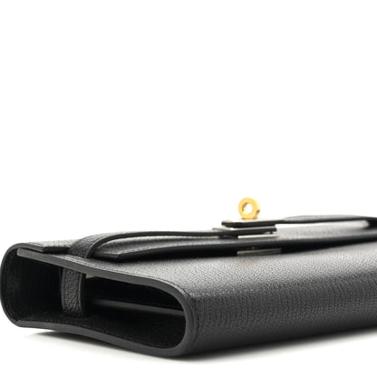 Hermes Chevre Chamkila Kelly Wallet To Go Black 20 of 22