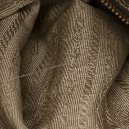 Prada Metallic Vitello Daino Side Pocket Hobo Acciaio 14 of 25