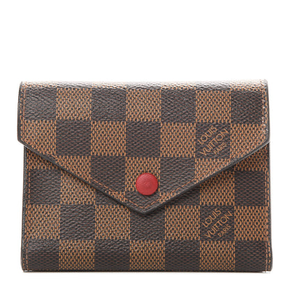Louis Vuitton Damier Ebene Victorine Wallet Red 1 of 12