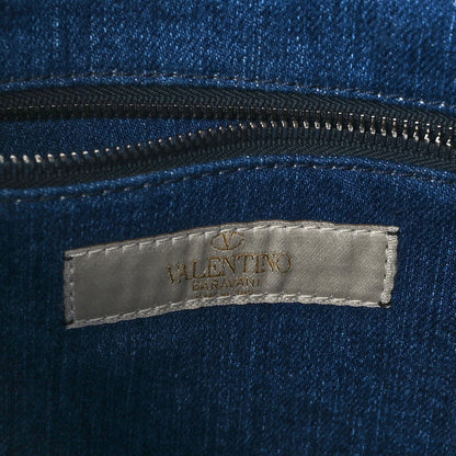 Valentino Garavani Denim Small Guitar Strap Rockstud Rolling Flip-Lock Messenger Bag Blue 6 of 8