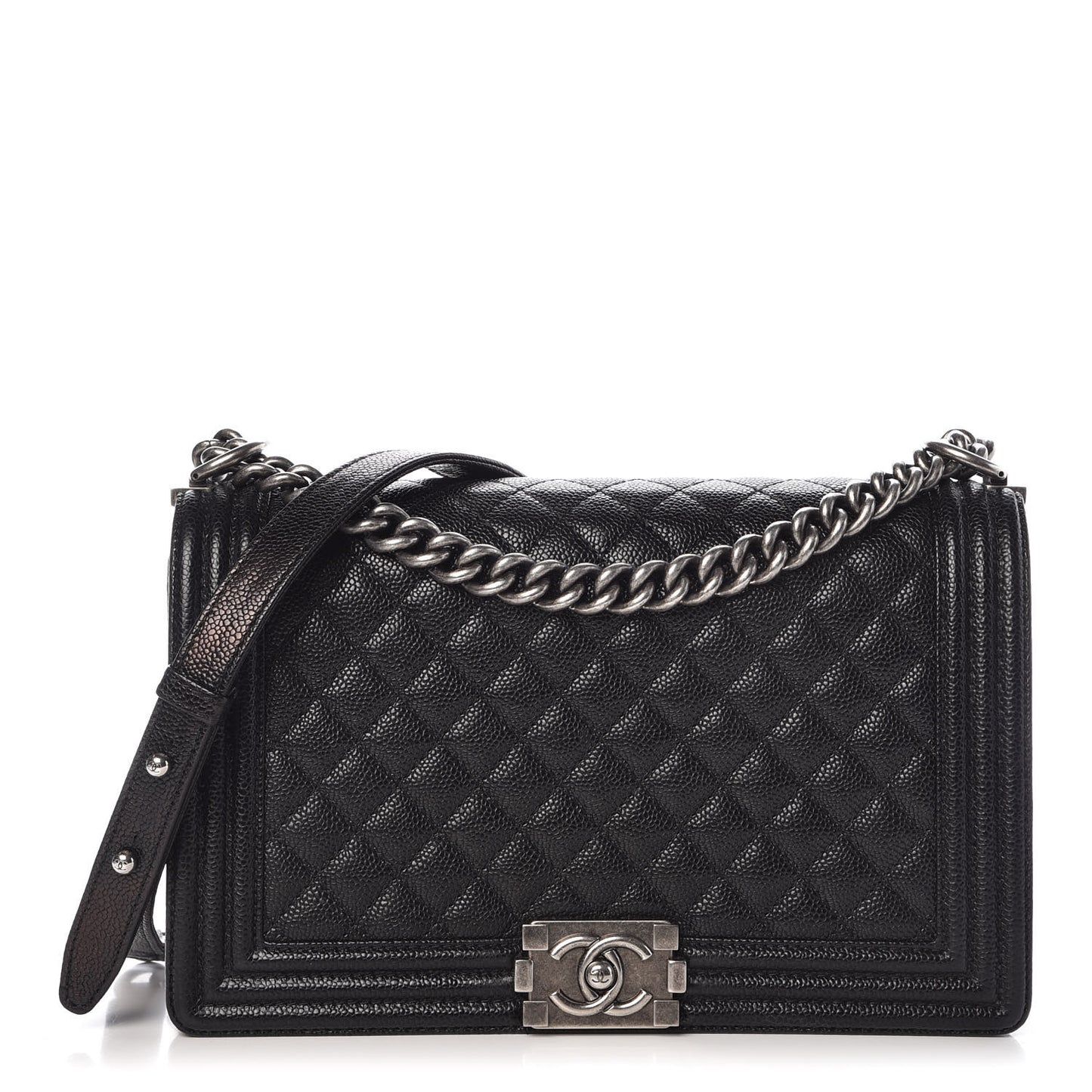 Caviar Quilted New Medium Boy Flap Black