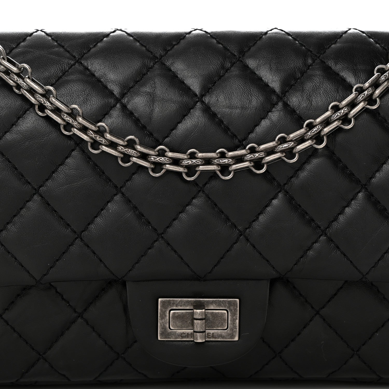 Chanel Aged Calfskin Quilted 2.55 Reissue 225 Flap Black 8 of 11
