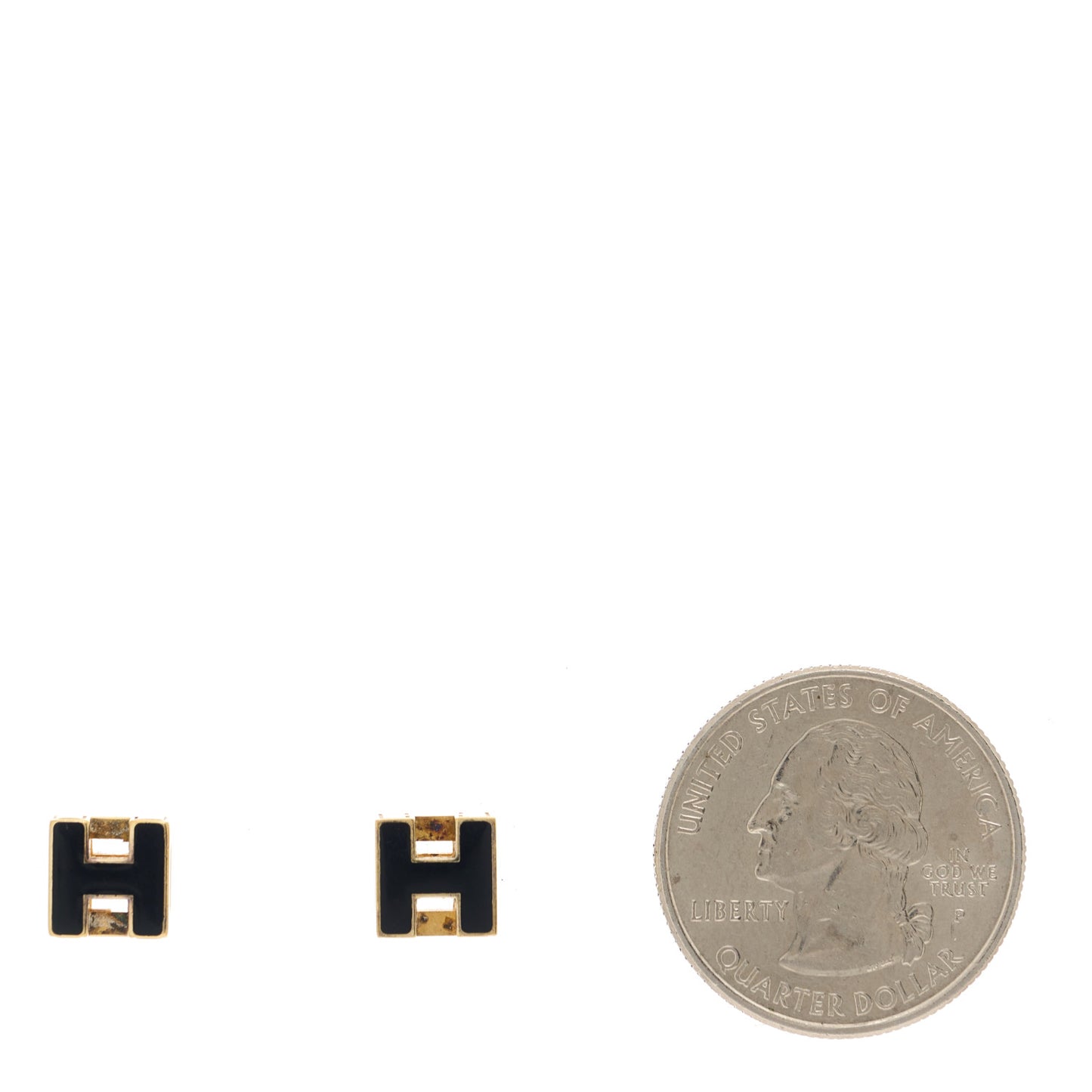 Gold Lacquered Cage d'H Earrings Black