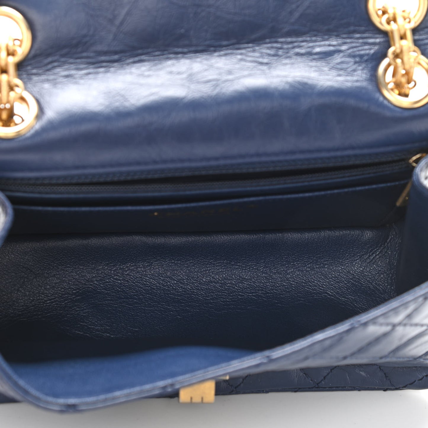 Aged Calfskin Quilted 2.55 Reissue Mini Flap Navy