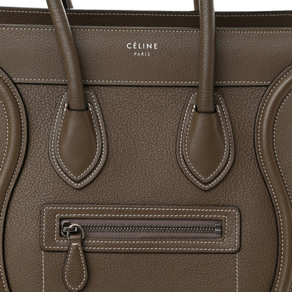 Celine Drummed Calfskin Micro Luggage Souris 8 of 12