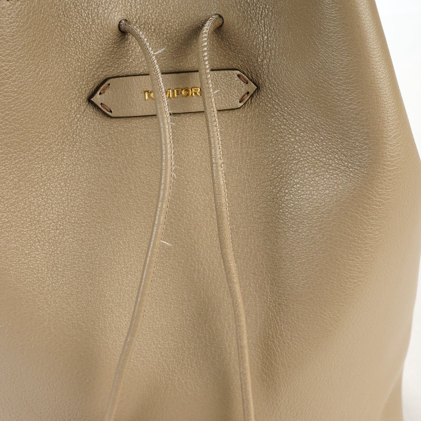 Calfskin Medium Double Tassel Bucket Taupe