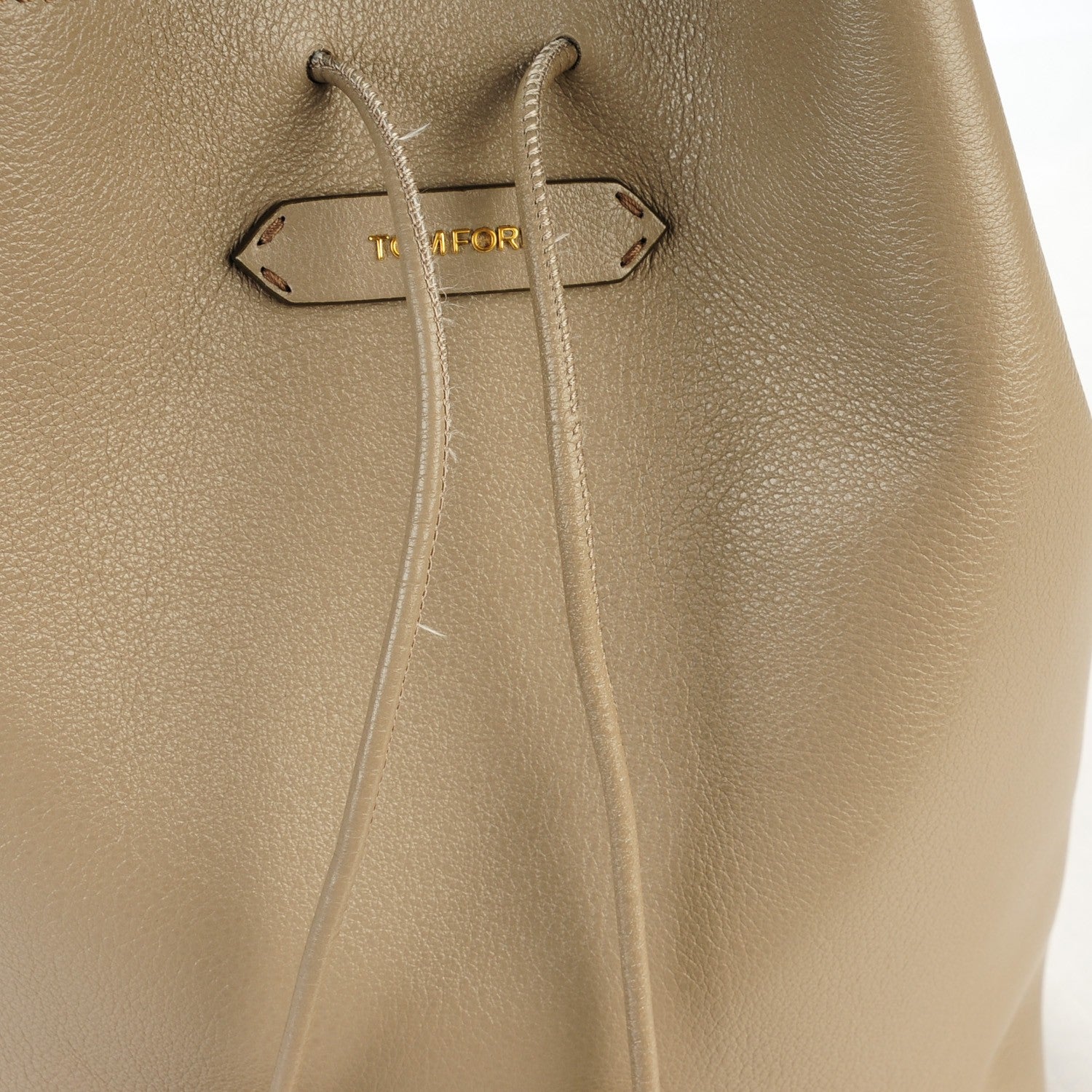 Tom Ford Calfskin Medium Double Tassel Bucket Taupe 8 of 8