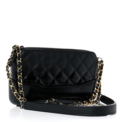 Chanel Patent Goatskin Quilted Small Gabrielle Clutch With Chain Black 3 of 15