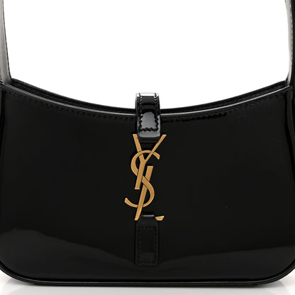 Saint Laurent Patent Calfskin Le 5 A 7 Mini Hobo Black 8 of 11