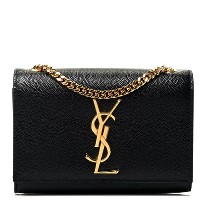 Saint Laurent Grain De Poudre Small Monogram Kate Satchel Black 1 of 4