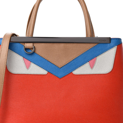Fendi Vitello Elite Monster Petite 2Jours Tote Papavero Royal Blue Multicolor 14 of 14