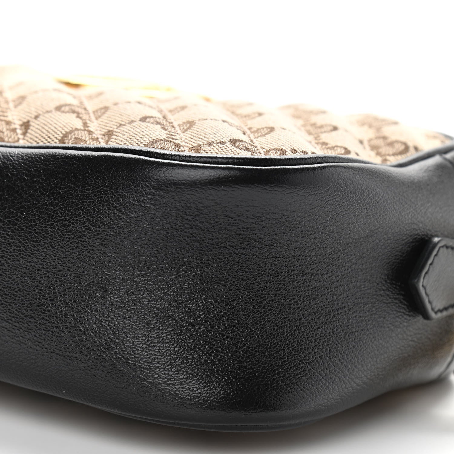 Gucci Monogram Matelasse Diagonal Small GG Marmont Chain Shoulder Bag Beige Black 11 of 11