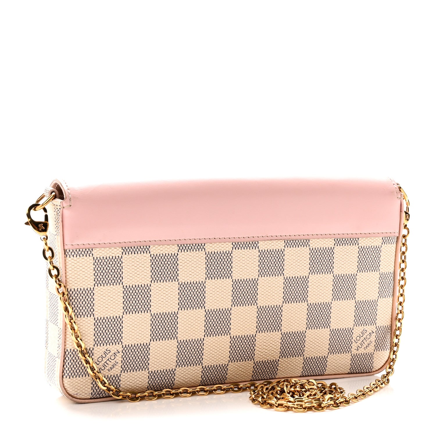 Louis Vuitton Damier Azur Calfskin Pochette Felicie Eau De Rose 4 of 10